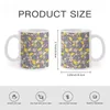 أكواب Gingko Love White Mug Coffee Tea Cups 330ml Floral Pattern Leafs Fall Flower Sens