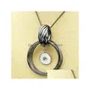 Pendant Necklaces Metal Snap Necklace Round Circles Elegant Length 76Cm Fit 18Mm Buttons Jewlery Whole Women Dj0022 Christmas Gift46 Dh6Xi