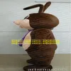 Costume da mascotte coniglio coniglietto marrone per adulto personaggio dei cartoni animati vestito apertura e chiusura promozioni di marketing zz7754313U