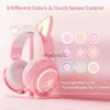 Mobiltelefonörlurar somic GS510 Cat Theme Earphone Headphone Wired Bluetooth Wireless 2.4G E-Sport Gaming Headset RGB för PC Laptop Girl Gamer Gift YQ240219