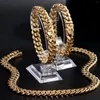 Łańcuchy 2024 Mężczyźni Złoty metalowy łańcuch kubański Link Naszyjnik Minimalistyczny Bling Miami Choker Męskie prezenty biżuterii