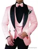 Mäns kostymer blazers Mens Wedding Suit 2024 Italiensk design Anpassad svart rökning smoking jacka 3-stycksuppsättning (kappvästbyxor) Mens Groom Terno Suit