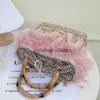 Totes Bohemian Feather Straw Bag torebek Designer Bamboo uchwyt koszyka torebki na ramię dla kobiet 2023 Travel tkanin rattan plaż