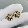 Stud Earrings Eight Pointed North Star Compass Earring for Women Designer Malachite Green Brand Jewelry