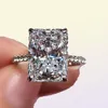 925 Sterling Silver Ring Cut 5ct Diamond Moissanite Square Engagement Wedding Band Rings for Women Gift8542960