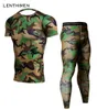 2018 Crossfit Ensembles Chemise de Compression Hommes Armée Vert Camo 3D T-shirt MMA Rashguard Bodybuilding Leggings Fitness TShirts Joggers18595795