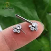 Rechts Grand ASTM 36 14G CZ Cluster Tepel Barbell Sexy Tepelring Body Piercing Sieraden Bar Lengte 1416mm 240127