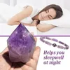 Braccialetti di fascino ametista naturale purifica-purifica energia del braccialetto in pietra per le donne perdita di peso fatica sollievo yoga