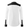 Chemises décontractées pour hommes Minglu Coton Mâle Haute Qualité Noir Blanc Épissage À Manches Longues Hommes Robe Slim Fit Party Homme 4XL