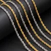 2 3 6mm Rope Chain 316L Stainless Steel Cool Mens Polishing Biker Necklace Chains225R