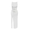 Jupesskorts Satin One-Shoder robe femmes Haute Couture Design fendu licou Style Socialite Banquet livraison directe Ot49E