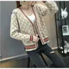 Veste pull tricoté Vintage imprimé pour femmes, mode coréenne Chic à manches longues, luxe Ggity Lette Cardigan manteau vêtements élégants 2024