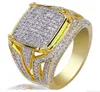 new mens ring vintage hip hop jewelry Zircon iced out copper rings luxury real gold plated for lover fashion Jewelry whole7044491
