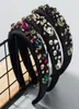 Kleurrijke dunne spons zomer haarband women039s kleurrijke strass Super Flash hoofdband runway haaraccessoires9696686