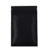 Högkvalitativ 100 X Metallic Mylar Ziplock -väskor Flat Bottom Black Aluminium Foil Small Zip Lock Plastic Pavs2720