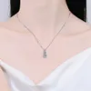 Knobspin D VVS1 Diamond Necklace For Woman Wedding Judely With GRA 925 Sterling Sliver Plated 18K White Gold 240123