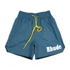 Nowy Rhude Men's Shorts Designer oddychający szorty plażowe mężczyźni kobiety swobodne siatki oddychanie ponadwymiarowe rhude szorty talii sznurki amerykańskie rozmiar s-xl