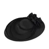 Chapeau d'église Sinamay noir à grande fleur, bandeau de luxe pour mariage, fête de thé pour femmes, 240127
