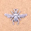 46pcs Antique Silver Plated Bronze Plated bee honey Charms Pendant DIY Necklace Bracelet Bangle Findings 32 24mm177a