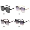 Lunettes de soleil mode luxe Design femme nuances lunettes de soleil surdimensionnées carrées sans monture
