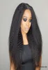 Heavy Density Kinky Straight Brazilian 8A Virgin Human Full Lace Wigs With Baby Hair Wavy Coarse Yaki Lace Front Wig For Black Wom1336480