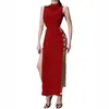 Casual Dresses Women's Sexy Party Dress Club Night Women Black Split Cocktail With High Slit White