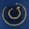 Joyería de diseño de lujo Mujeres Cuadrado F Colgante Collar Pulsera Conjuntos de joyas Clásico Elegante Collares de cadena de oro con hardware de diamantes Regalos para niñas