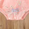 Rompers Citgeesummer Born Baby Girls Bodysuit Söt ruffle Sleeve Floral broderade rygglösa jumpsuitkläder