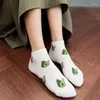 Men's Socks 5 Pairs Cotton Short Women's Low-Cut Crew Ankle Sports Breathable Summer Casual Avocado