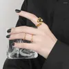 Cluster Rings BF CLUB 925 Sterling For Women Fashion Geometric Handmade Irregular Gold Ring Party Christmas Gift