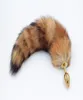 Red Fox Tail Butt Anal Plug 35 cm Long Real Fox Tails Golden Metal Anal Sex Toy 2875cm2972113