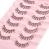 Faux cils demi-cils Eey 7 paires de fausses tiges transparentes naturelles longues réutilisables M32