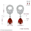 Boucles d'oreilles pendantes grenat bleu améthyste cristal blanc Zircon topaze argent sterling 925 SPE028