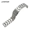 JAWODER bracelet de montre 18 20 22 24mm hommes pur solide en acier inoxydable brossé bracelet de montre déploiement boucle Bracelets265x