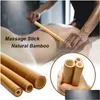 Back Massager Natural Bamboo Mas Stick Wood Therapy Fitness Gua Sha Muscle Pain Relief Maderoterapia Masr Anticellite 240118 Drop Deli Otb5H