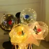 LED LUMINY BALLOON ROSE BOUQUET Transparent Bobo Ball Rose Walentynki Prezent Urodziny Przyjęcie weselne Dekoracja Balony 2074