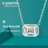 KNOBSPIN 10ct Emerald Cut Pendant Lab Diamonds with GRA Certificates s925 Sterling Silver Wedding Necklaces for women 240123