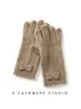 Vinter högkvalitativ kashmir pekskärm handskar kvinnor mjuka varma stretch stickade vantar full finger guantes kvinnlig virkning Luvas240125