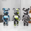 Dekoratif Nesneler Bearbrick heykeli Bear heykeller ve heykeller figür süsleri oturma odası dekor Noel dekorasyonları iç mekan için figürinler t240219