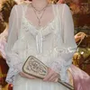 Women's Sleepwear Court Clothing Thin Tulle Fairytale Ladies Style Princess Female Pajamas Vintage Robe/nightdress Nightgowns