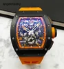 RM Relógio de Pulso Relógio Piloto RMwatches Relógio de Pulso RM011-FM Série Masculina RM011 Laranja Cerâmica Edição Limitada Moda Masculina Lazer Esportes Mecânico