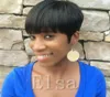 Пикси, полностью машинное производство, человеческие малазийские волосы, парик с детскими бесклеевыми короткими бразильскими прямыми париками без кружева спереди для чернокожих женщин1346191