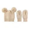 Boll Caps Glove With Mittens Hat Baby Set och Winter Girls Boys Warm Two-Piece Kids Baseball Look Jag gjorde en