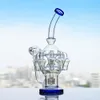 Matriz estéreo Perc Glass Hookahs Recycler Bong Bubbler Wax Dabber Plataformas petroleras Cabezal de ducha difuso Tubos de agua de reflujo con junta de 14 mm