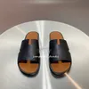 2024 Luxury Designer Slippers pantoufle claquette For Men Dad Classic Leather Casual Slides Sliders Black Brown Grey Flats Home Outdoor Sandals Shoes 38-45