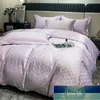 Commercio all'ingrosso di biancheria da letto con copripiumino matrimoniale in quattro pezzi jacquard di seta di marca di moda di fascia alta