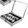 Watch Box Cases 12 Grid Slots Watch Winder Aluminum alloy Inside Container Jewelry Organizer Accessories Display Storage Case1 Box317R