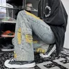 Pantaloni jeans da uomo dritti hip-hop punk per uomo gamba larga pantaloni da cowboy maschili abiti in denim lavato firmati Y2k anni 2000 stile coreano Xs