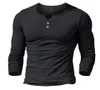 MUSCLE ALIVE men039s henley camiseta justa vestido manga camisa para homens camisas justas de algodão casual musculação fitness camiseta C9171391
