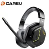 Cell Phone Earphones DAREU Dual-mode Wireless BT5.1 ENC Microphone Gaming Headset 7.1 Surround Sound 50mm Driver Over-ear Earphone YQ240219